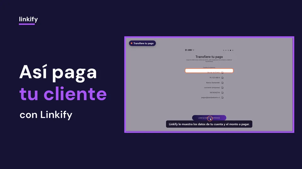 Así paga tu cliente con Linkify, paso a paso