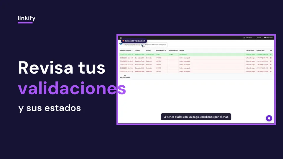 Cómo revisar tus validaciones de pago